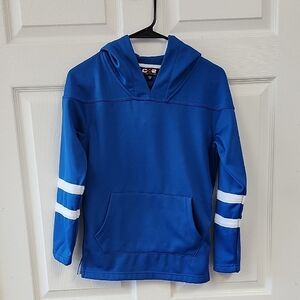 Vibrant Blue Kids Hockey Hoodie with White Accents